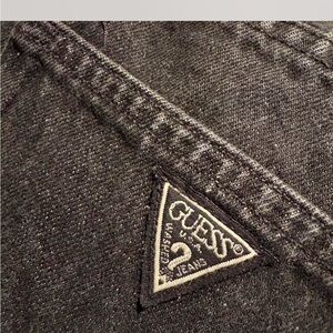 True vintage Guess made in USA Women's Black Straight Leg Jeans 36” x 34”